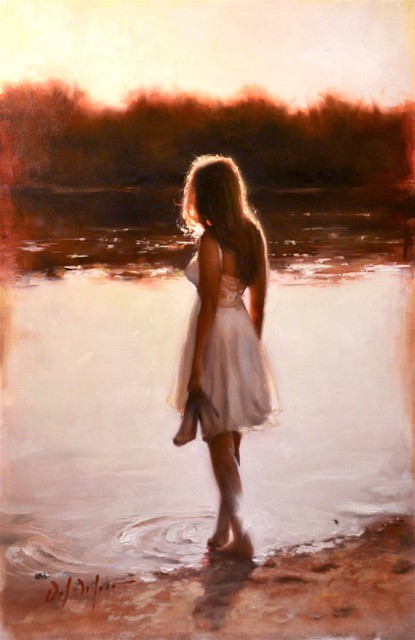 Daniel Del Orfano - sunset solace 20x12 - original oil on canvas painting